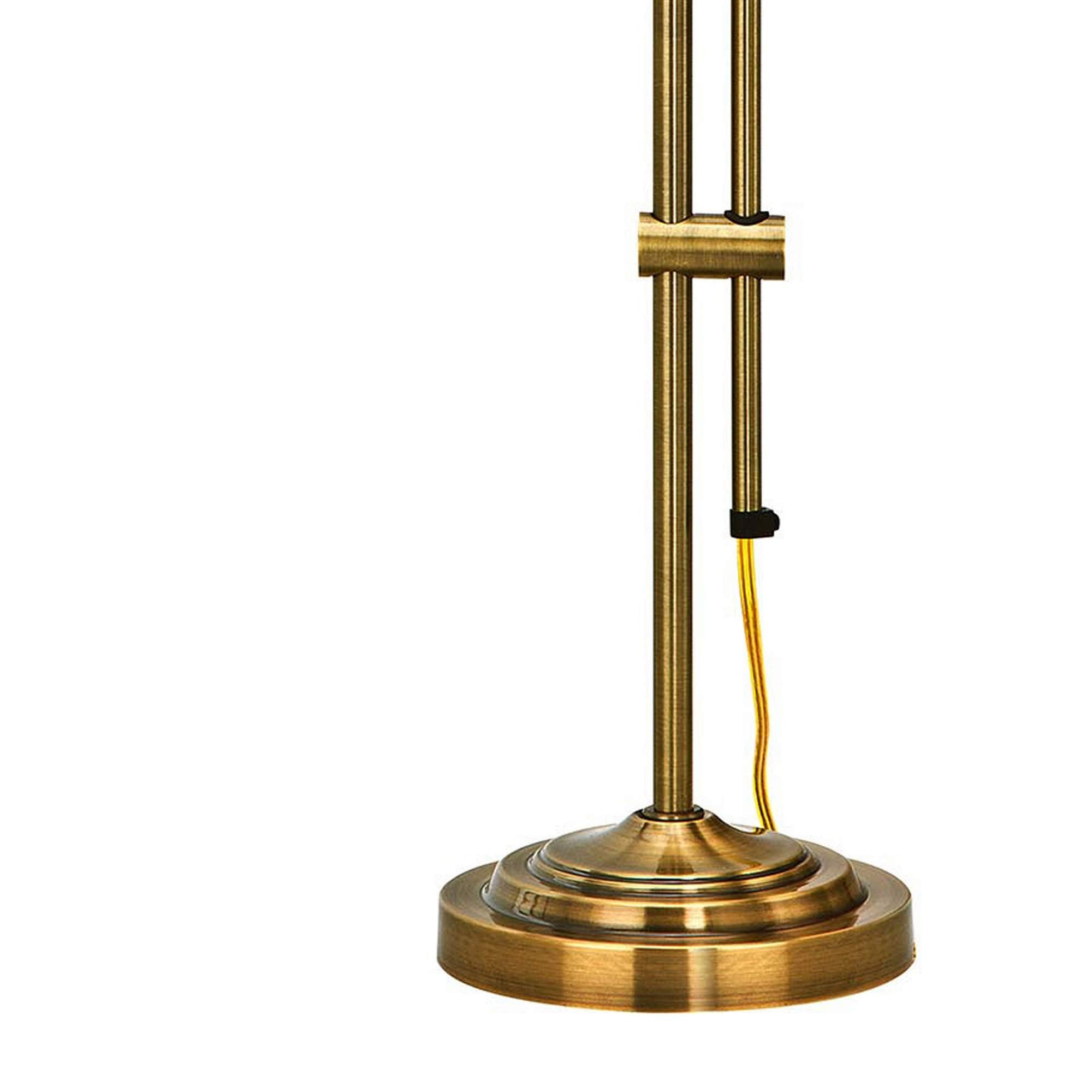 Benzara Metal Desk Lamp with Adjustable Pole, Gold, Model BM225083
