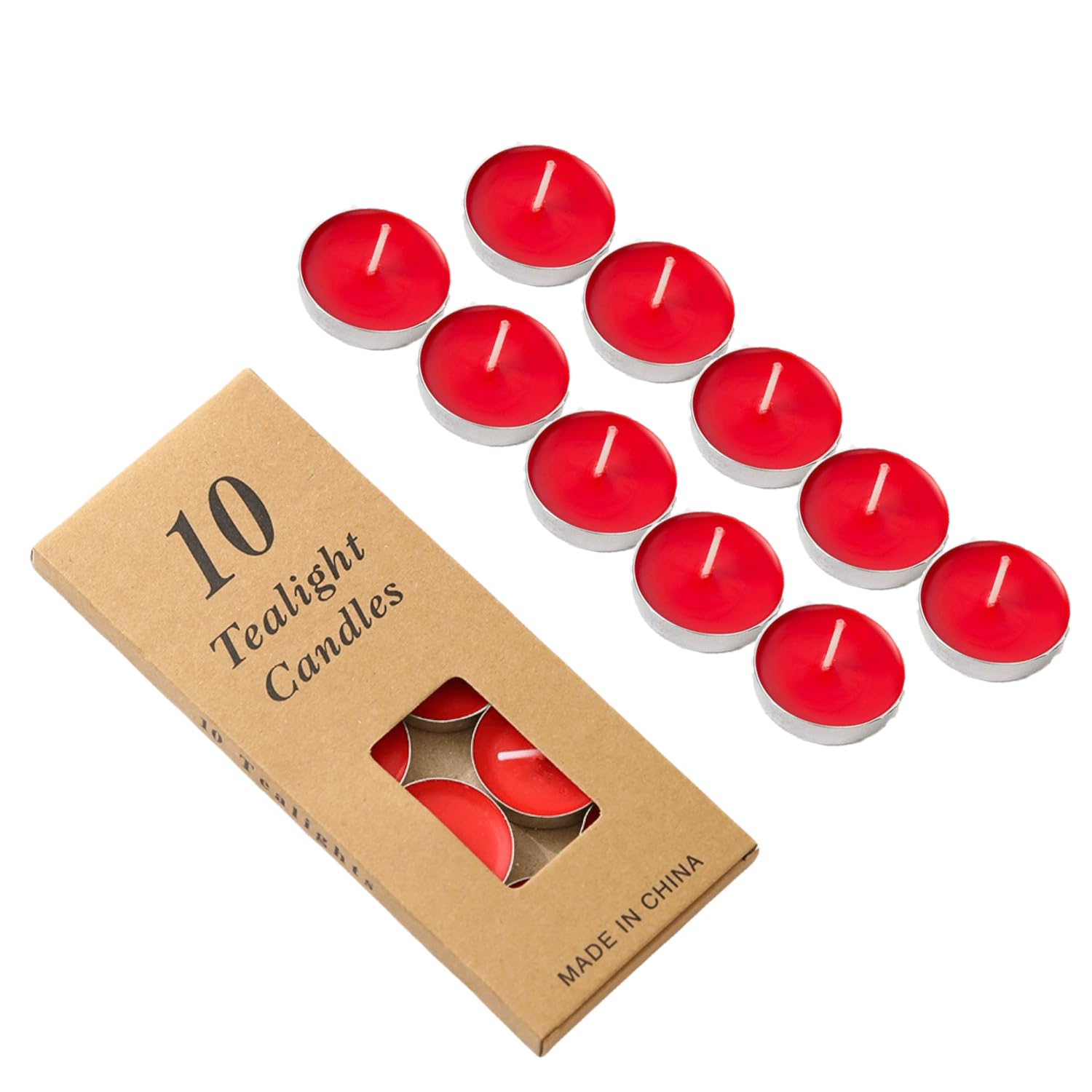 Tea Candles Wedding 10 Pack Party and Home Decoration Votive Parties Tealight Small Wishing Bulk with 1.5-2 Hours Extended Burn
