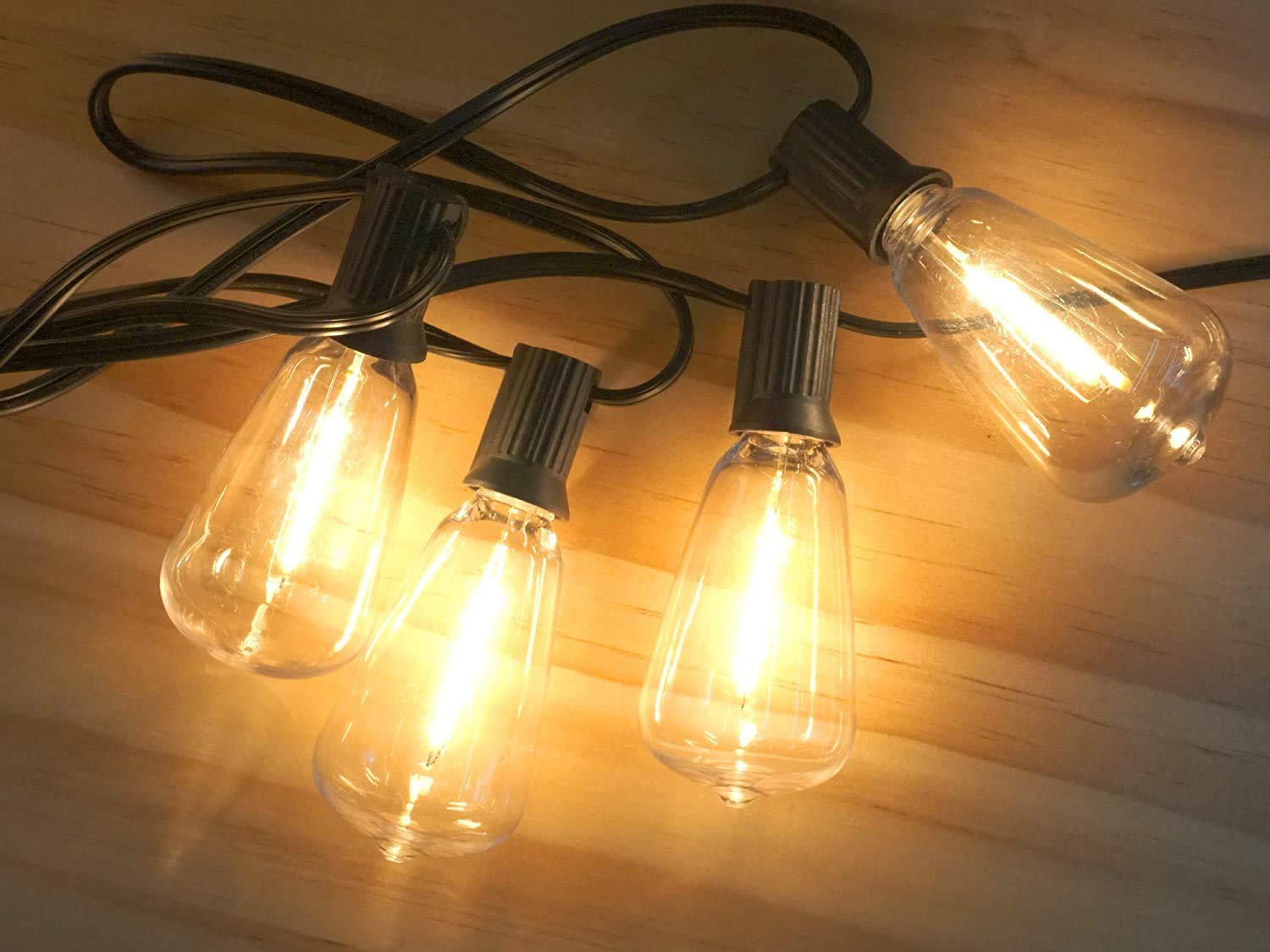GOOTHY ST40 LED Light Bulbs, 10 Pack, 0.6W Shatterproof Clear Plastic, Warm White for Outdoor Patio String Lights