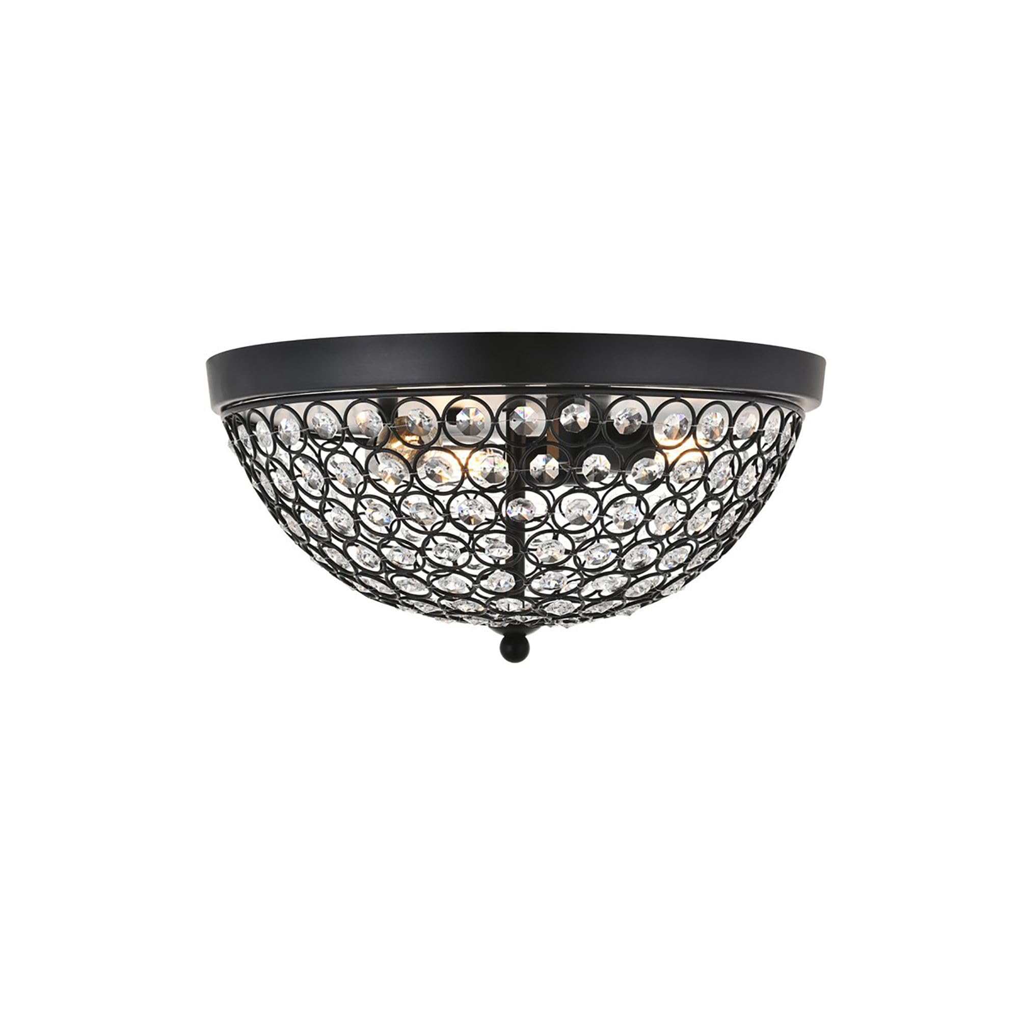 Living District Indoor Modern Home Decor Bright Taye 3 Light Matte Black Flush Mount