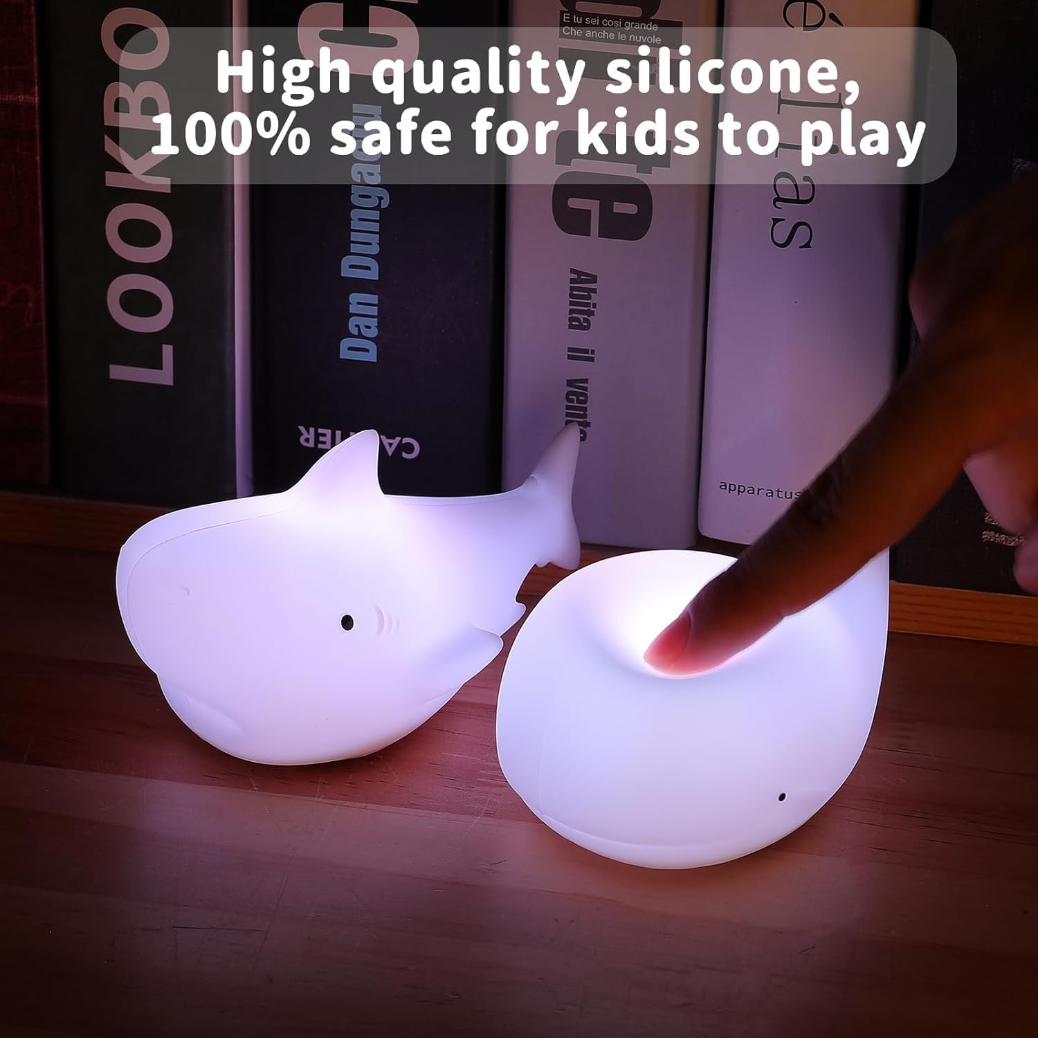Loveruis Cute Whale Night Light Kids - Nightlight For Children Shark Night Lamp Light Birthday Halloween Christmas Gift With 7 Colors Changing