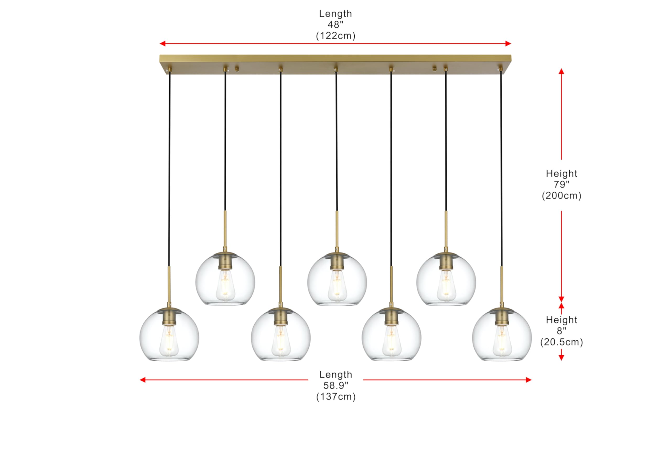 Living District Baxter 7-Light Metal & Glass Pendant in Chrome/Clear