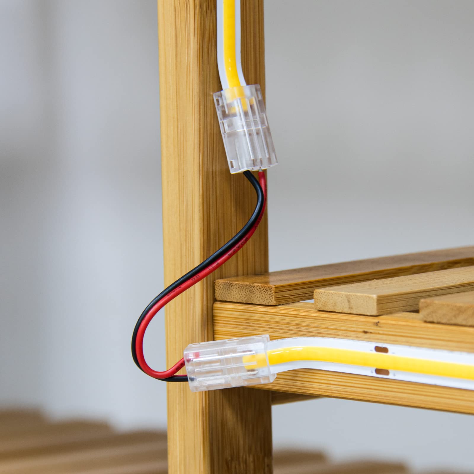 Pautix 8Pcs 2-Pin 8Mm Cob Led Strip To Wire Connector Unwired Clips Solderless Adapter Terminal Extension Connection,4Pcs L-Shap