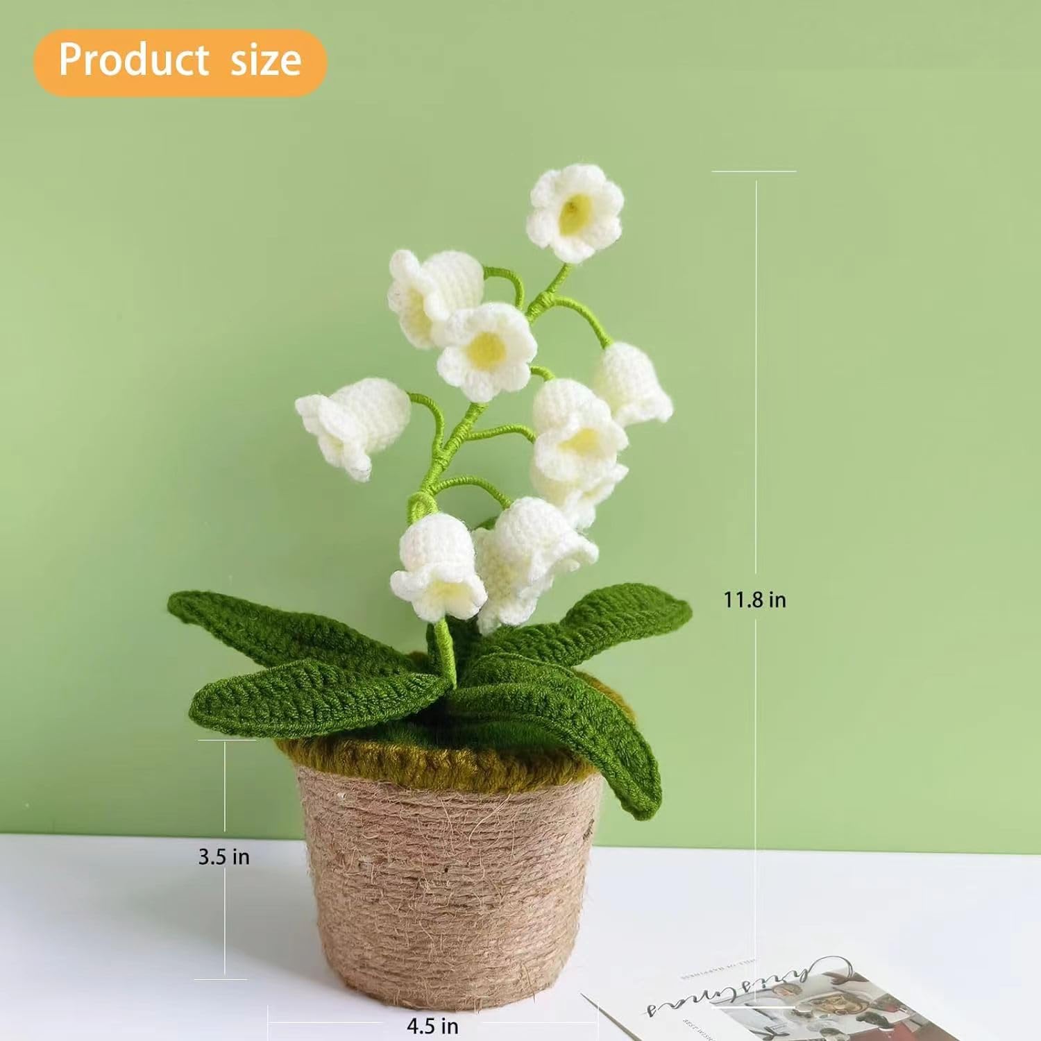 Forvermand Lily of The Valley Lamp - Large White Crochet Flower with 10 Night Lights, Perfect Gift for Women, Model FM004A