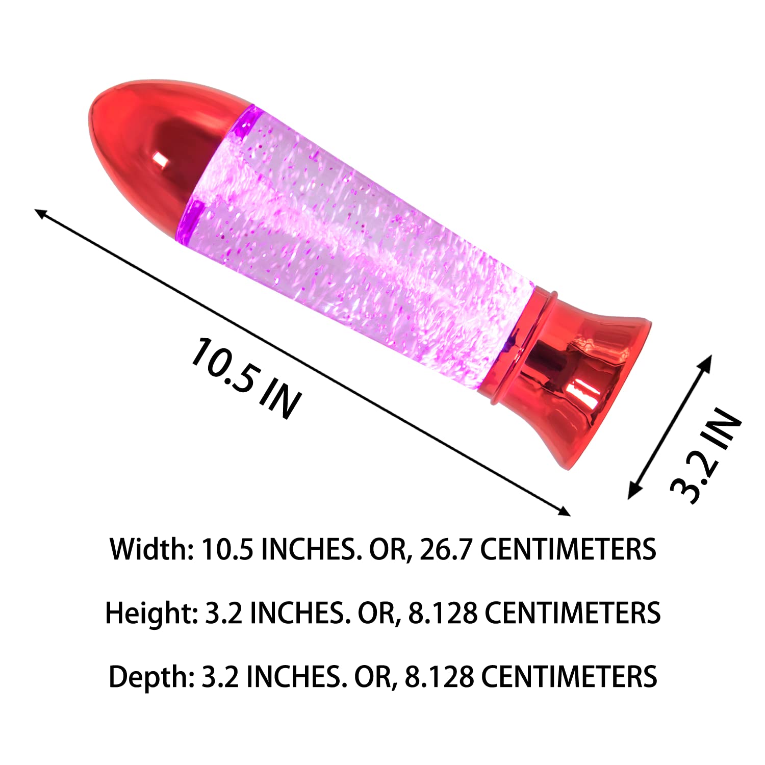 YAKii Tornado Lamp 10.5" LED Color Changing Science Toy, USB/Battery Operated, Red Christmas Decoration