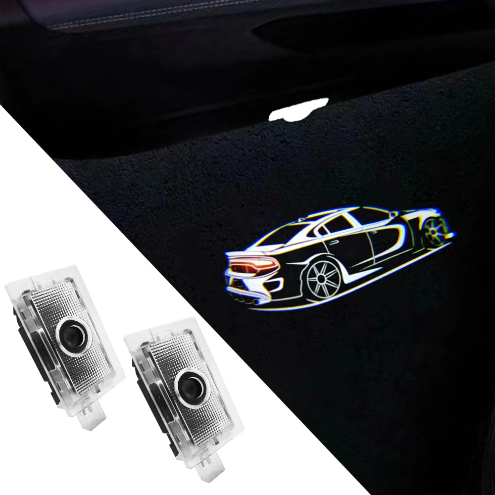 Uuakarin 2 Pcs Car Door Logo Lights Compatible For Charger 2010-Present Courtesy Led Ghost Shadow Light Projector Lamps Accessor