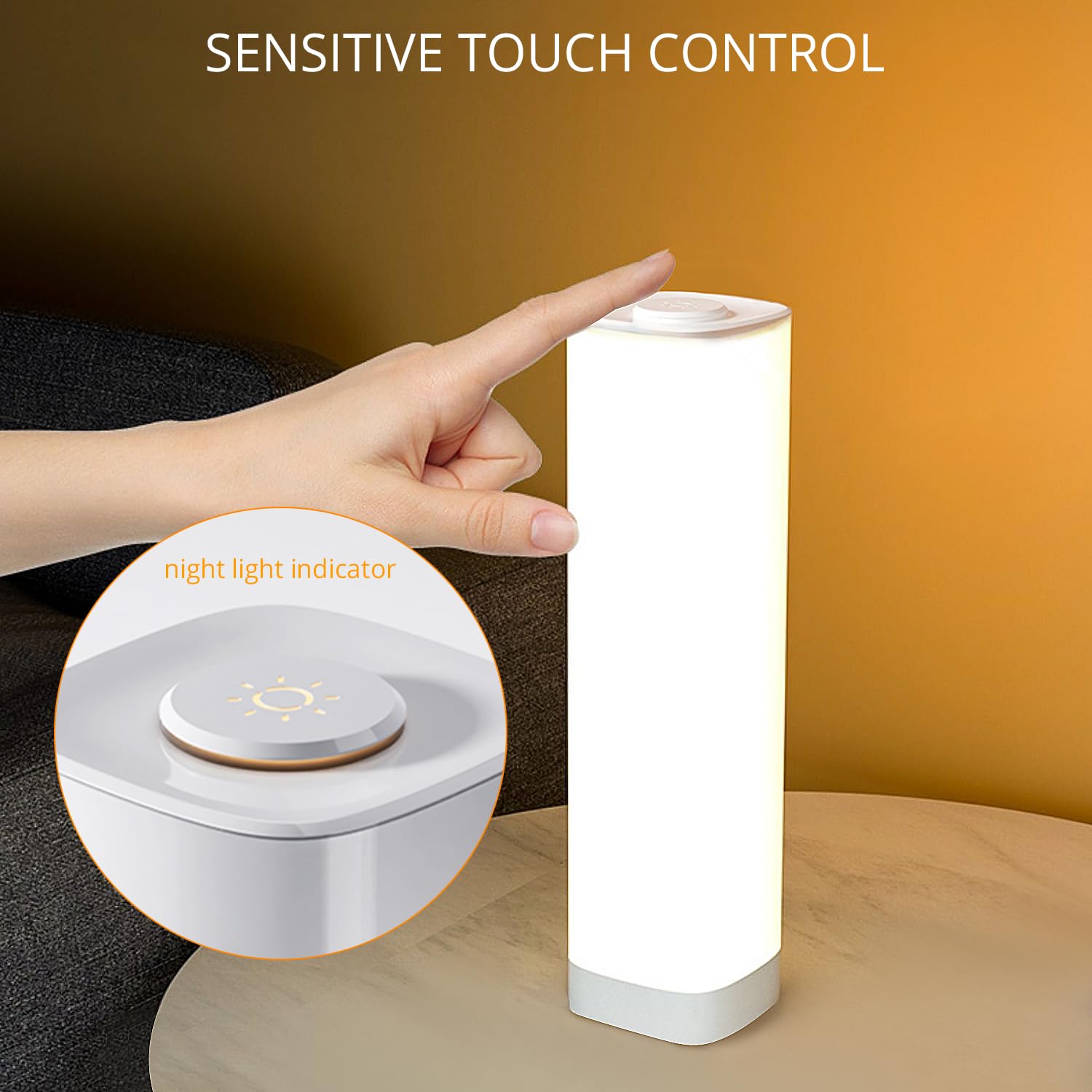 Semlos Led Table Lamp - Touch Control, Remote, 3 Colors, 10 Dimmable Brightness, Square 30Cm, White, Model 004-20168-W-1