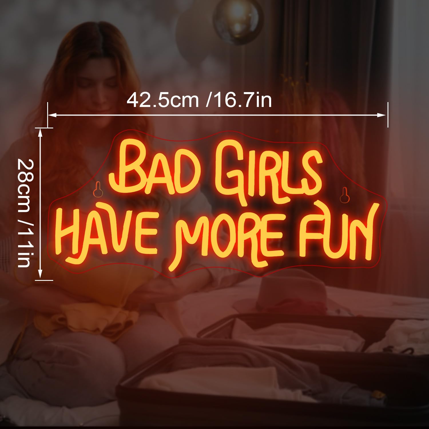 NOSUN Neon Sign - LED Light Up Wall Decor for Bar, Party, Club, Bedroom - Red Color
