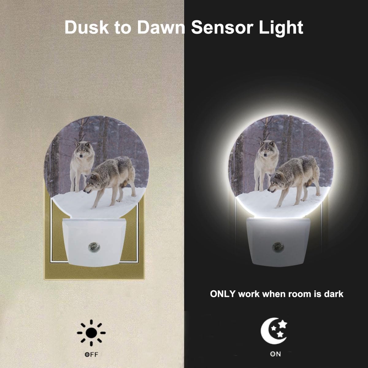 Ekobla Wolf Spirits Night Lights Plug Into Wall Wolf Howling In Woods Magical Wildlife Animal Plug In Night Light Dusk To Dawn S