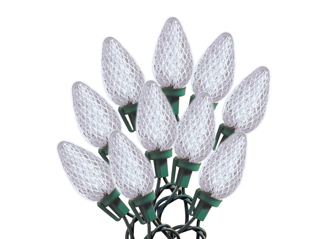 Celebrations 47656-71 LED C9 Light Set, Cool White, 25 Count