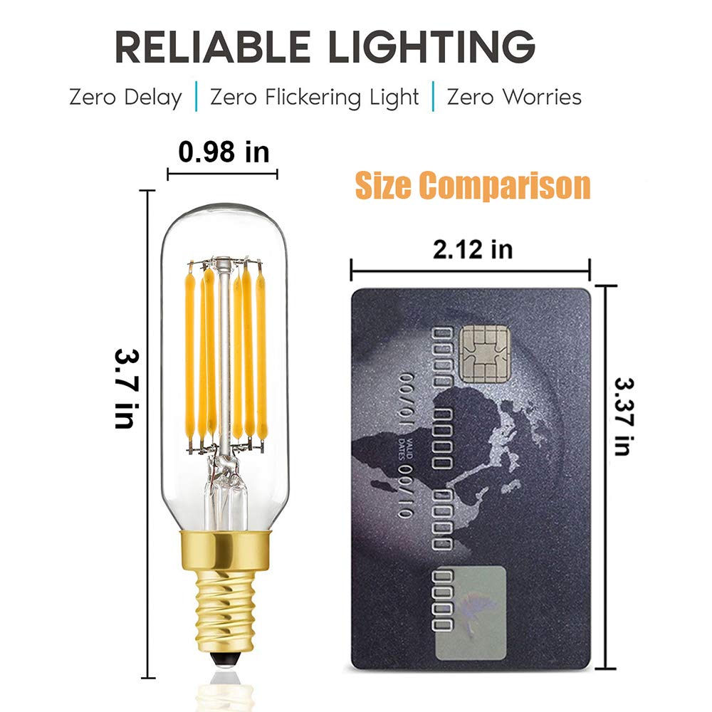 Xininsun T6 Led Bulb Dimmable 6W Equal Warm White 2700K T6 T25 E12 Candelabra Led Light Bulb 60 Watt For Chandeliers,Ceiling Fan