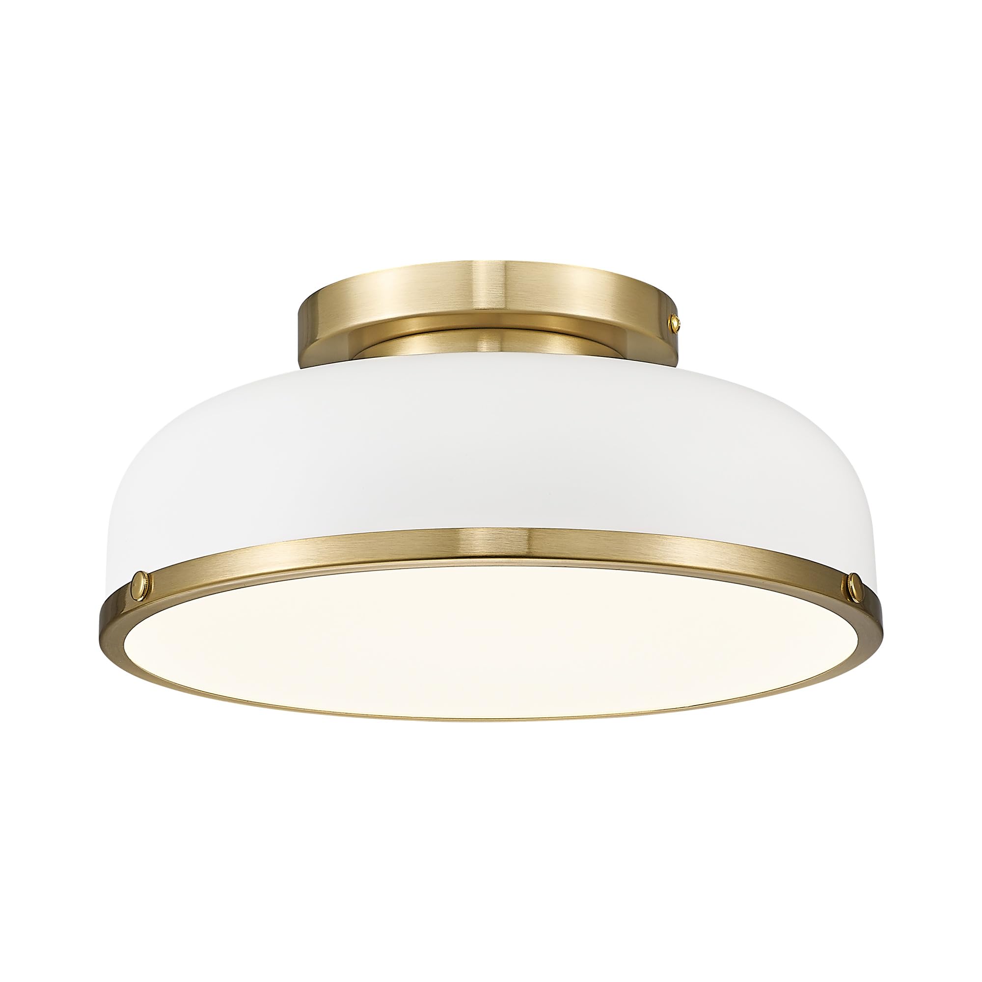 kudos Ceiling Light, 12-inch LED Flush Mount Ceiling Light, White and Gold Finish, 24W/1100lm Light Fixtures Ceiling Mount for Living Room,Hallway, 3000K/3700K/4500K/5100K/6000K Adjustbale, KDCL15-WT
