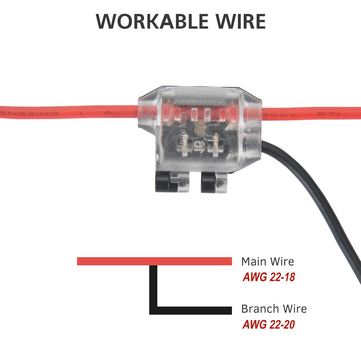 Brightfour Low Voltage Wire Connector, Quick Wire Splice Connector, 3 Way T Tap Solderless Wire Connectors, Ideal For Led Lighti