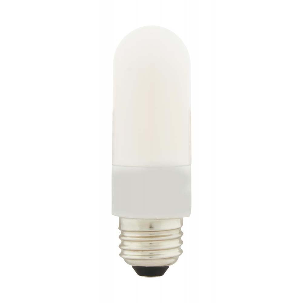 Satco 8 WATT T10 LED; FROSTED; MEDIUM BASE; 3000K; HIGH LUMEN; 120 VOLT; NON-DIMMABLE; CARDED