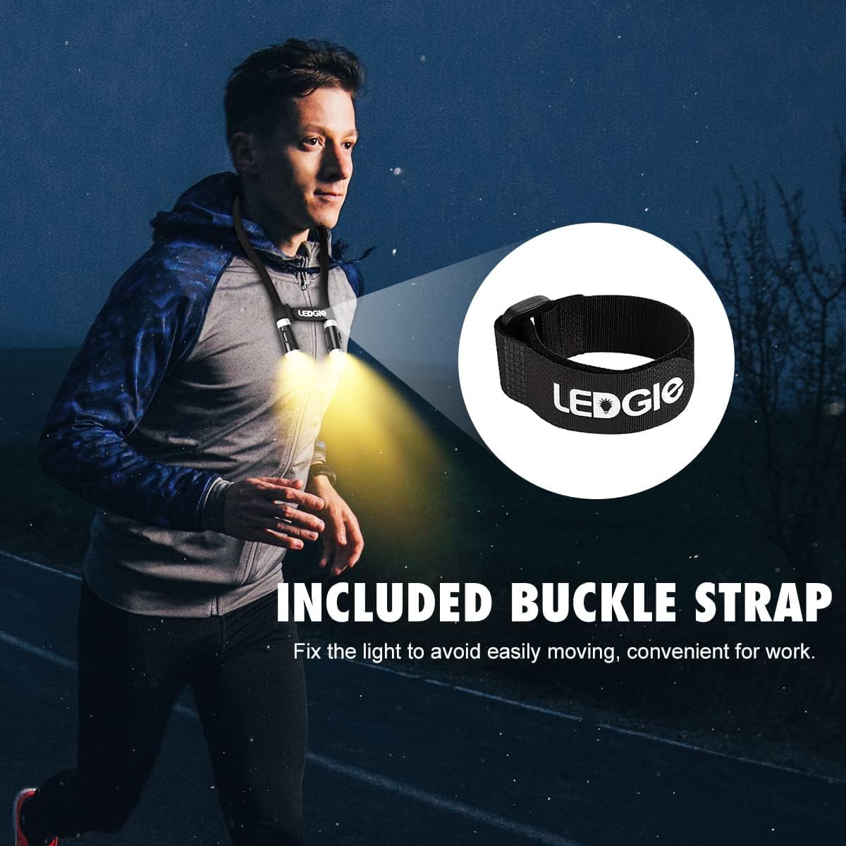 Ledgle Led Neck Reading Light - 3 Color Temperatures, 6 Brightness Levels, Flexible Neck, Black, Perfect For Reading, Knitting, And Repairing