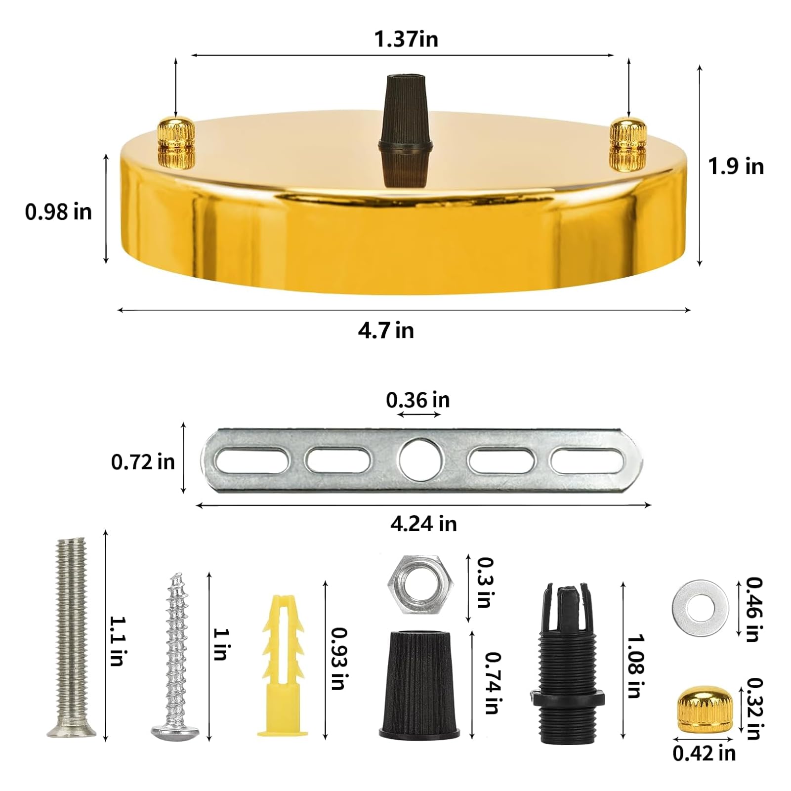 Sangle Sopffy Pendant Light Canopy Kit  4.7 Inches Ceiling Lighting Canopy Kit With All Mounting Hardware Modern Chandelier Ceiling Plate Cover For Pendant Lighting Fixtures (Copper Gold  4.7Inch)