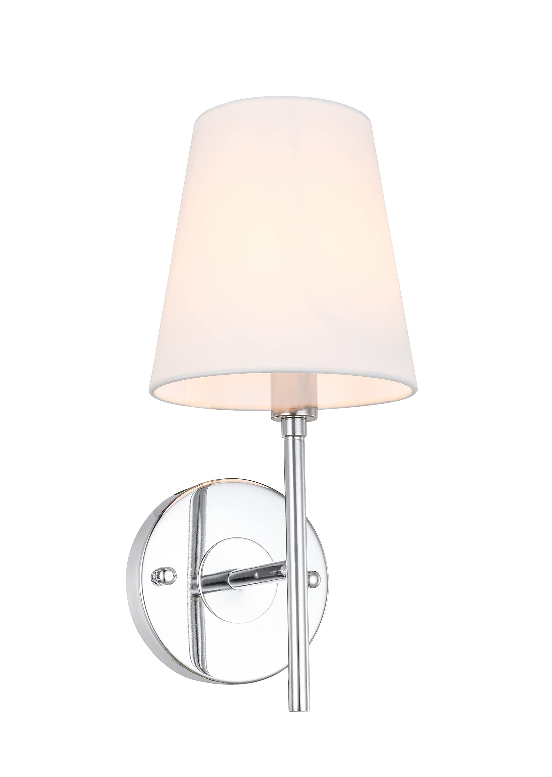 Living District Cason 1-Light Metal & Fabric Wall Sconce in Chrome/White
