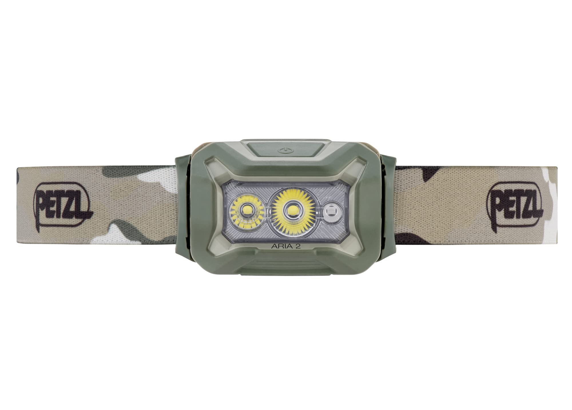 PETZL ARIA 2 RGB Headlamp, 450 Lumens, Waterproof, Compact, Camo, Model E070BA01