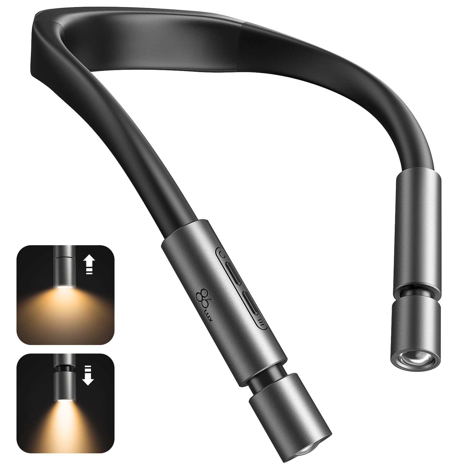 86Lux Led Neck Reading Light, Book Light For Reading In Bed, 3 Colors, Hands Free, Long Lasting, Flexible Soft Lightweight Arms, Dual Focus Control Neck Lamps Gift For Reading,Crafting,Camping