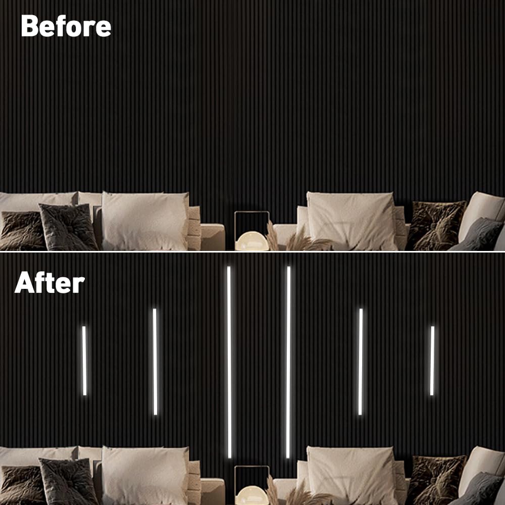 CUBITOR LED Recessed Lighting Kit, 6 Pack COB Light Bars, Cold White 6000K, Silver Channel, Model WPL003, for Home Decor