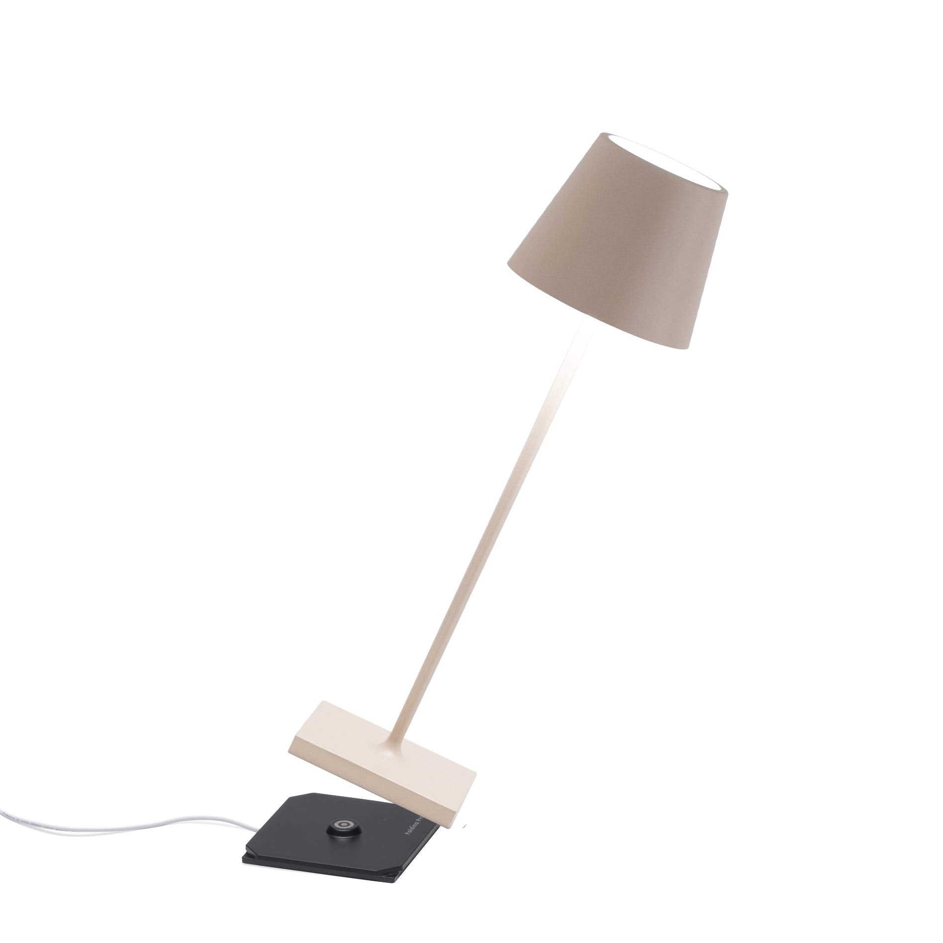 Zafferano Poldina Pro Rechargeable Table Lamp - Cordless, Touch Control, Sand Color, 14.9&quot;