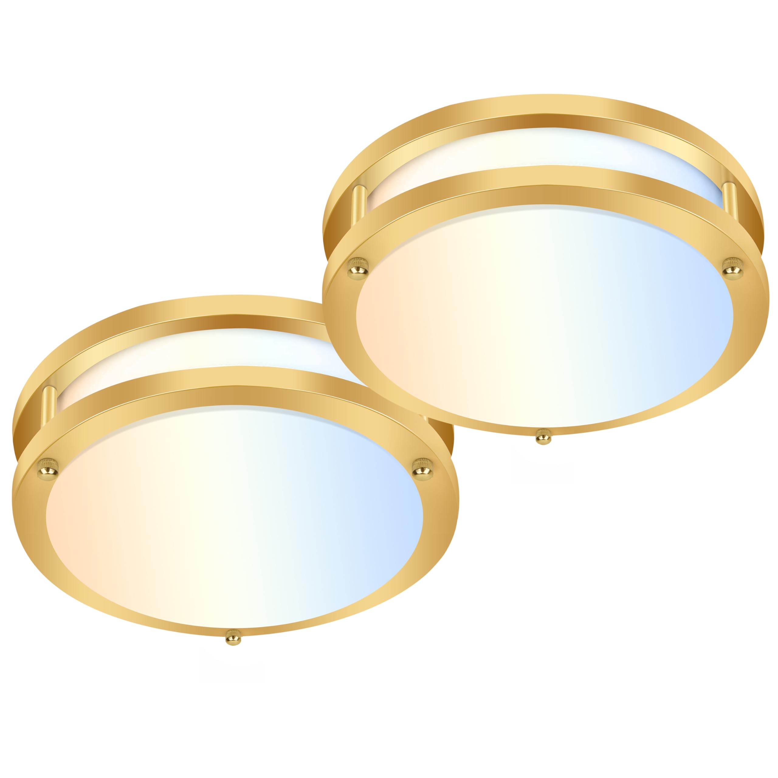 hykolity 13 inch Flush Mount LED Ceiling Light Fixture, 2700K/3000K/3500K/4000K/5000K Adjustable Ceiling Lights, Gold Saturn Dim