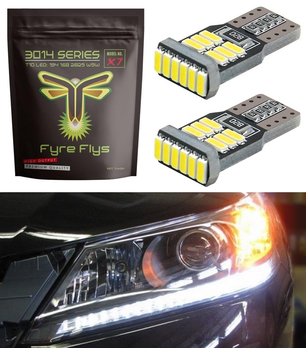 Fyre Flys Led Headlight Drl Strip Bulbs For 2013-2015 Honda Accord Super Bright 6000K White Canbus Error Free 3014 Series