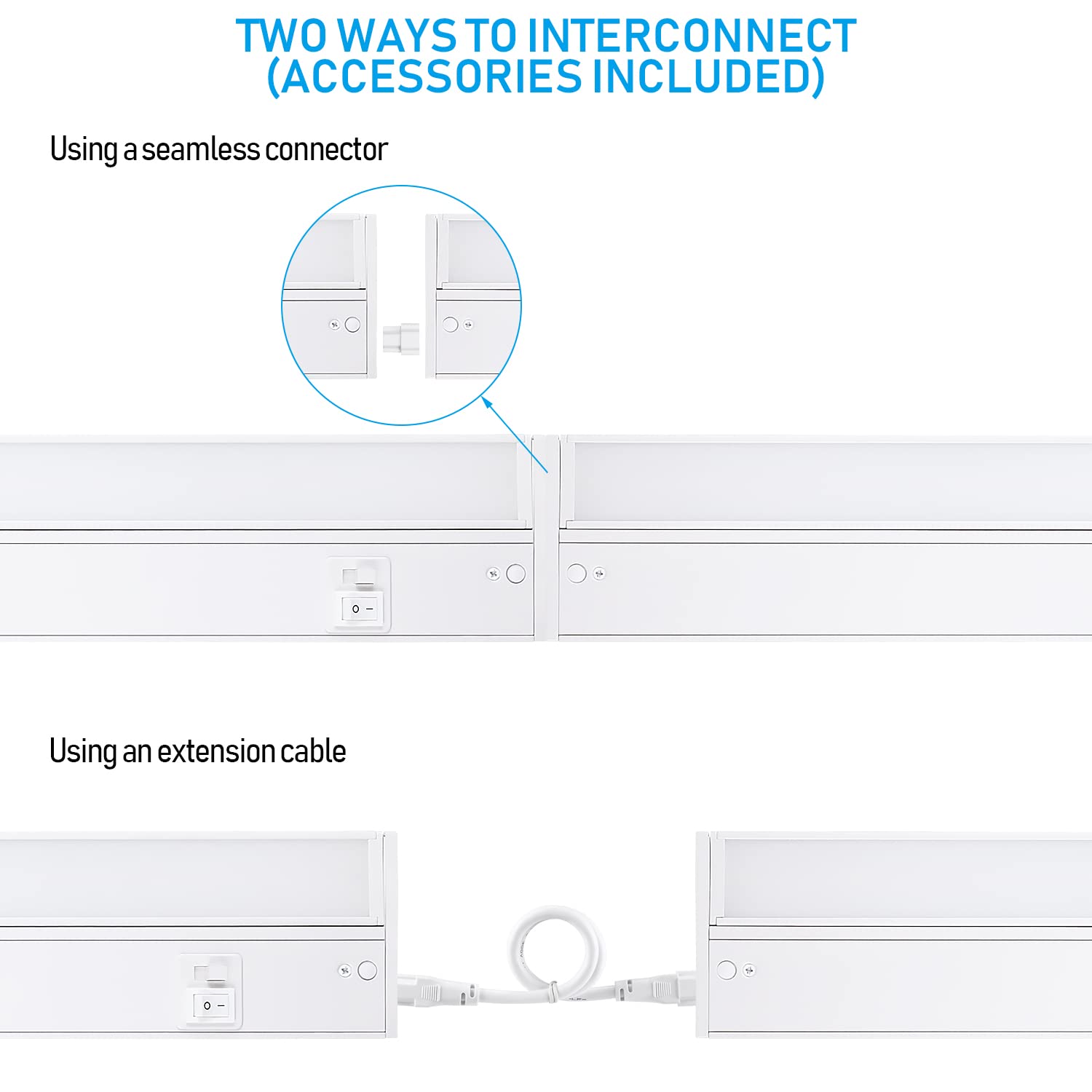 Torchstar Swivel Led Under Cabinet Lighting 3Cct, 22 Inch 14W 1050Lm, Hardwired & Plug-In, 3 Color Selectable Cri90 120V, Rotata