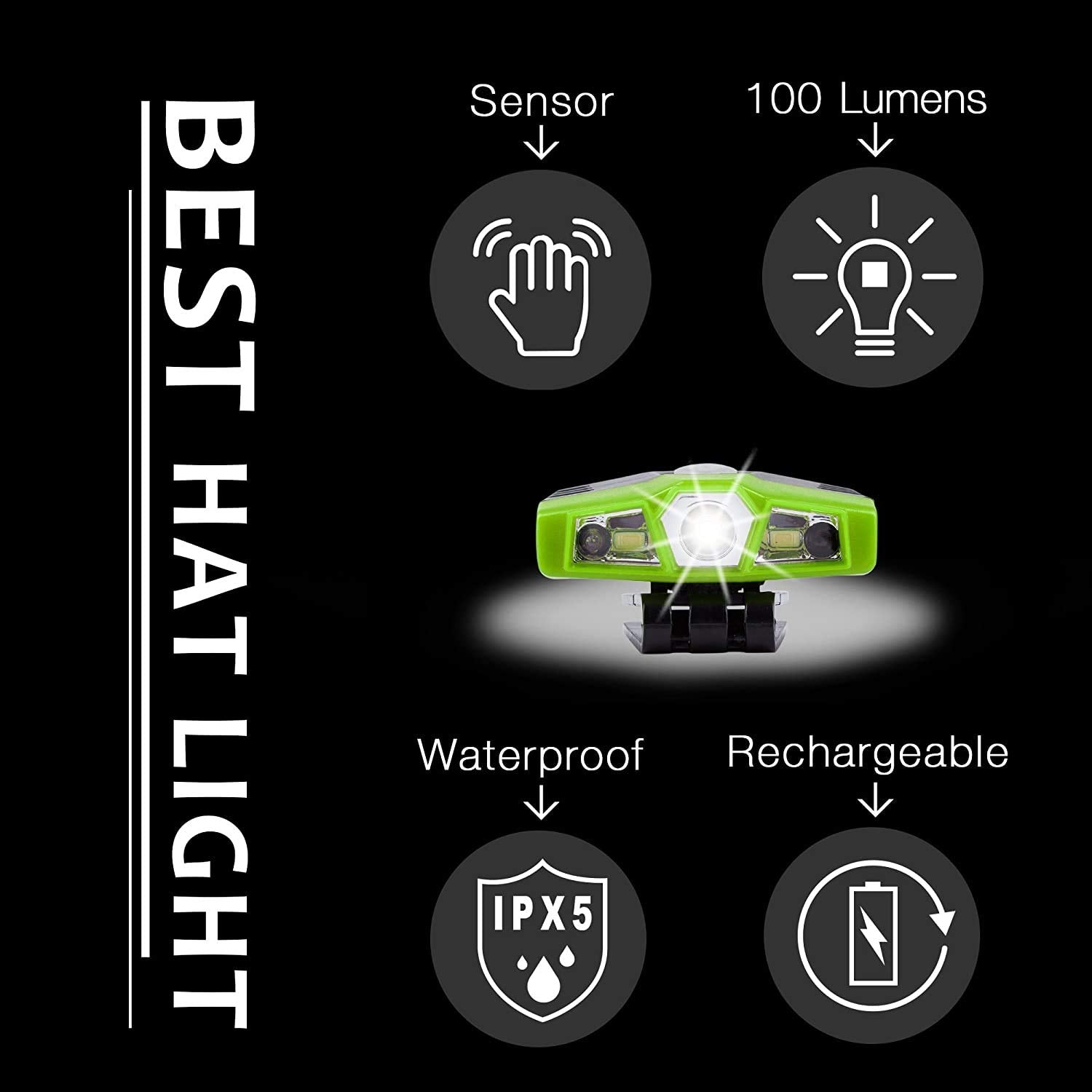 Ultra Bright Mini Hands Free Cree Led Clip On Cap Light - Rechargeable Waterproof Hat Light Flashlight Portable Headlamp For Fis