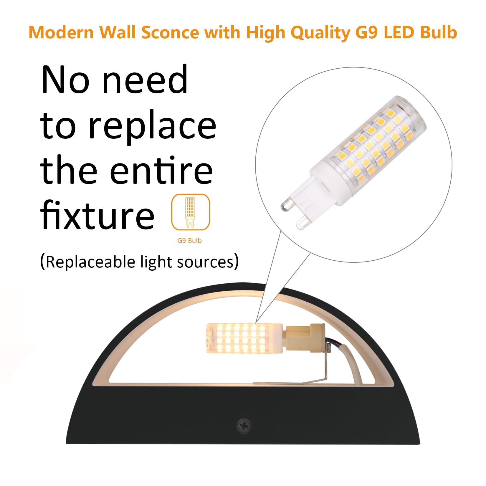 Aipsun LED Wall Sconce 4 Pack Hardwired Indoor Light Warm White 3000K Black Aluminum Model 9206
