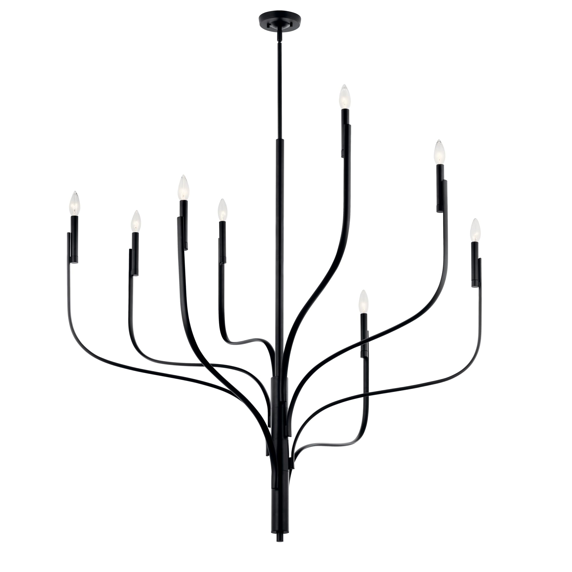 Kichler Livadia 8-Light Chandelier, Soft Modern-Light in Black, for Foyer, Great Room, or Vaulted Dining or Bedroom (47.75 x 47.