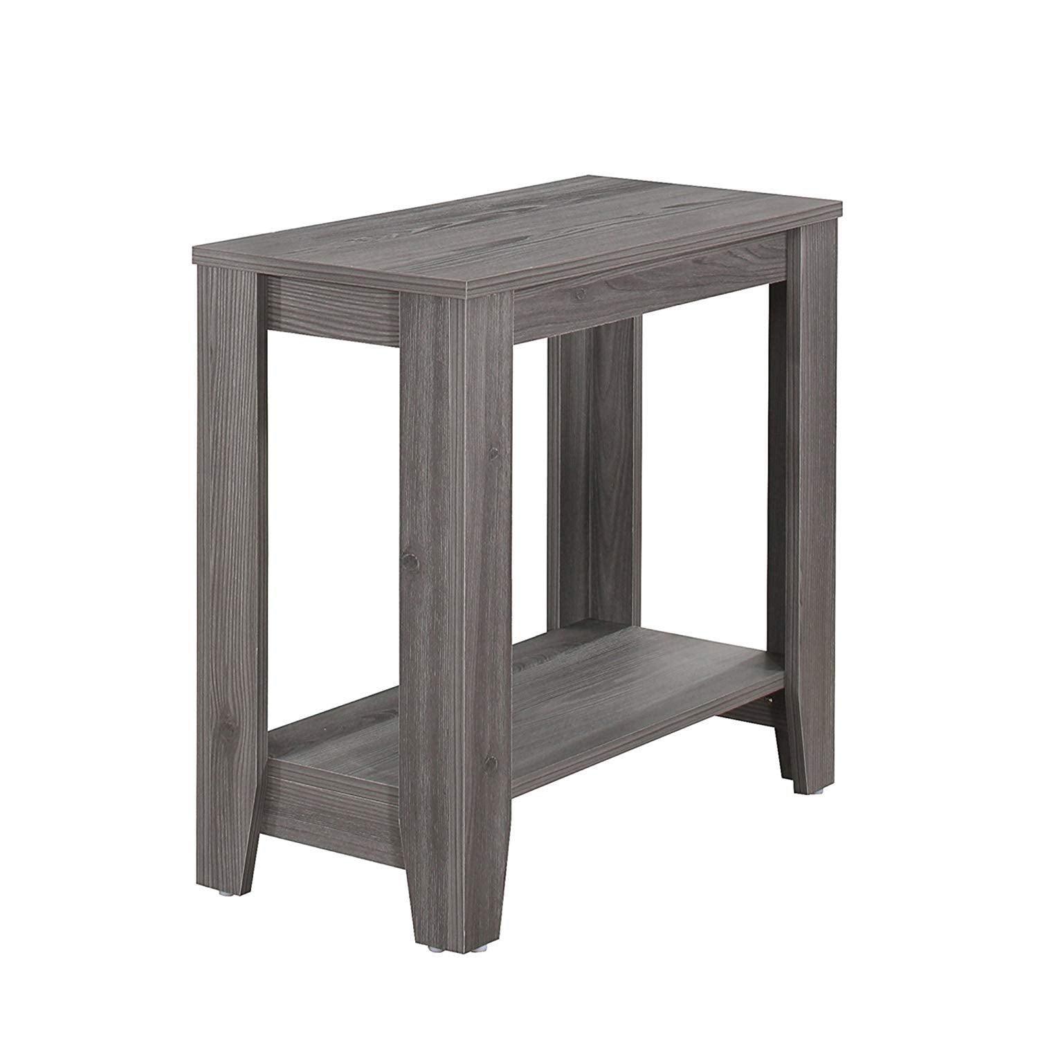 Monarch Specialties Accent Side Lamp Table, 24&quot; X 12&quot; X 22, Grey
