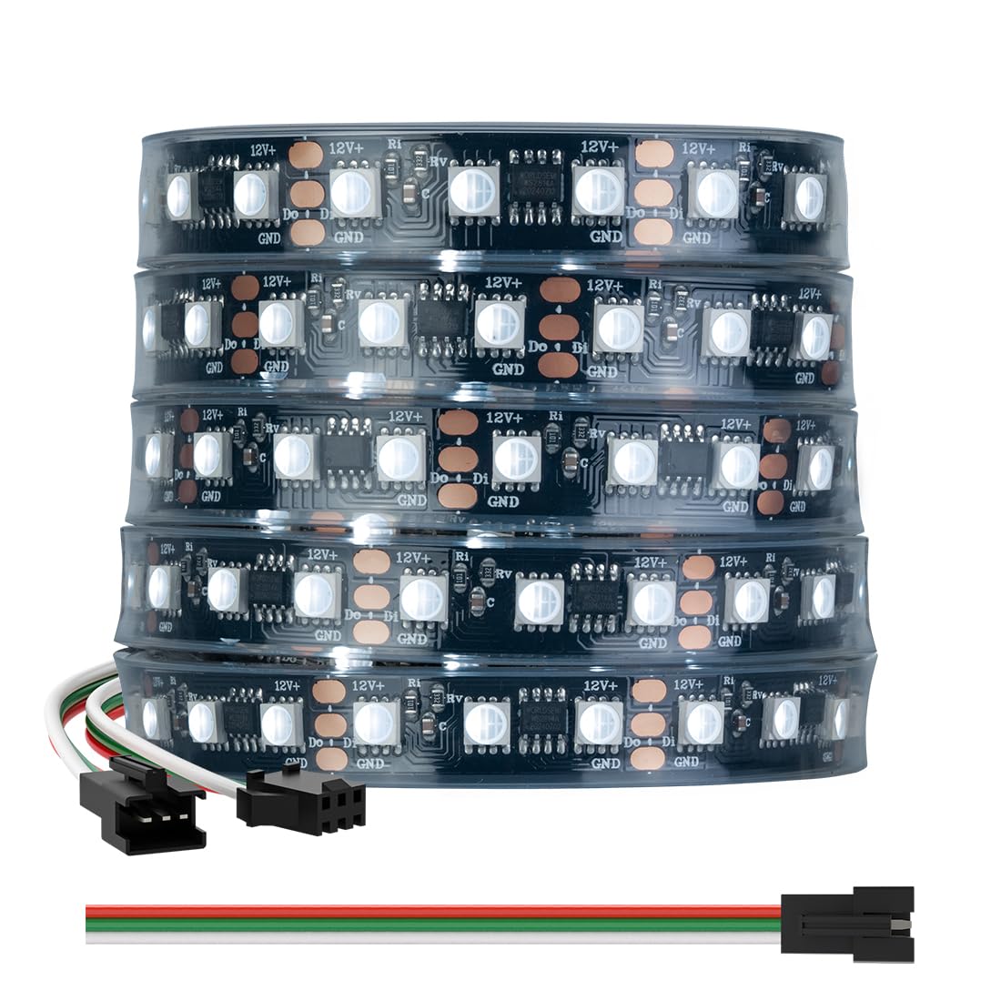 BTF-LIGHTING WS2814 IC RGBW RGB+Cool White(Similar WS2812B) DC12V 16.4FT 84LED/m 28pixel/m 4 Colors in 1 Dream Color Addressable