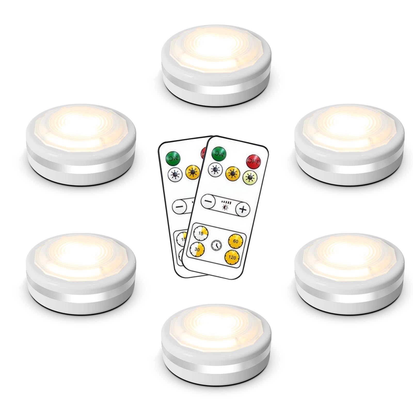 Battery Operated Puck Lights With Remote, Wireless Led Under Cupboard Light With Remote Control, Under Cabinet Lighting, Stair C