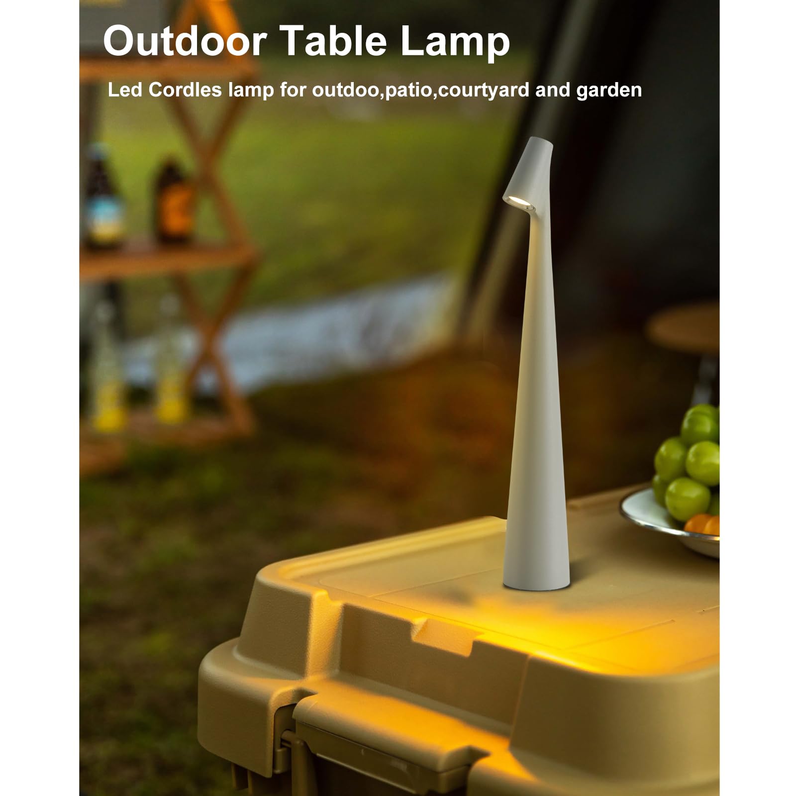 Hebangya Cordless Small Table Lamps Set Of 2,3 Levels Brightness Portable Desk Lamp,Rechargeable Battery Lights For Outdoor, Res