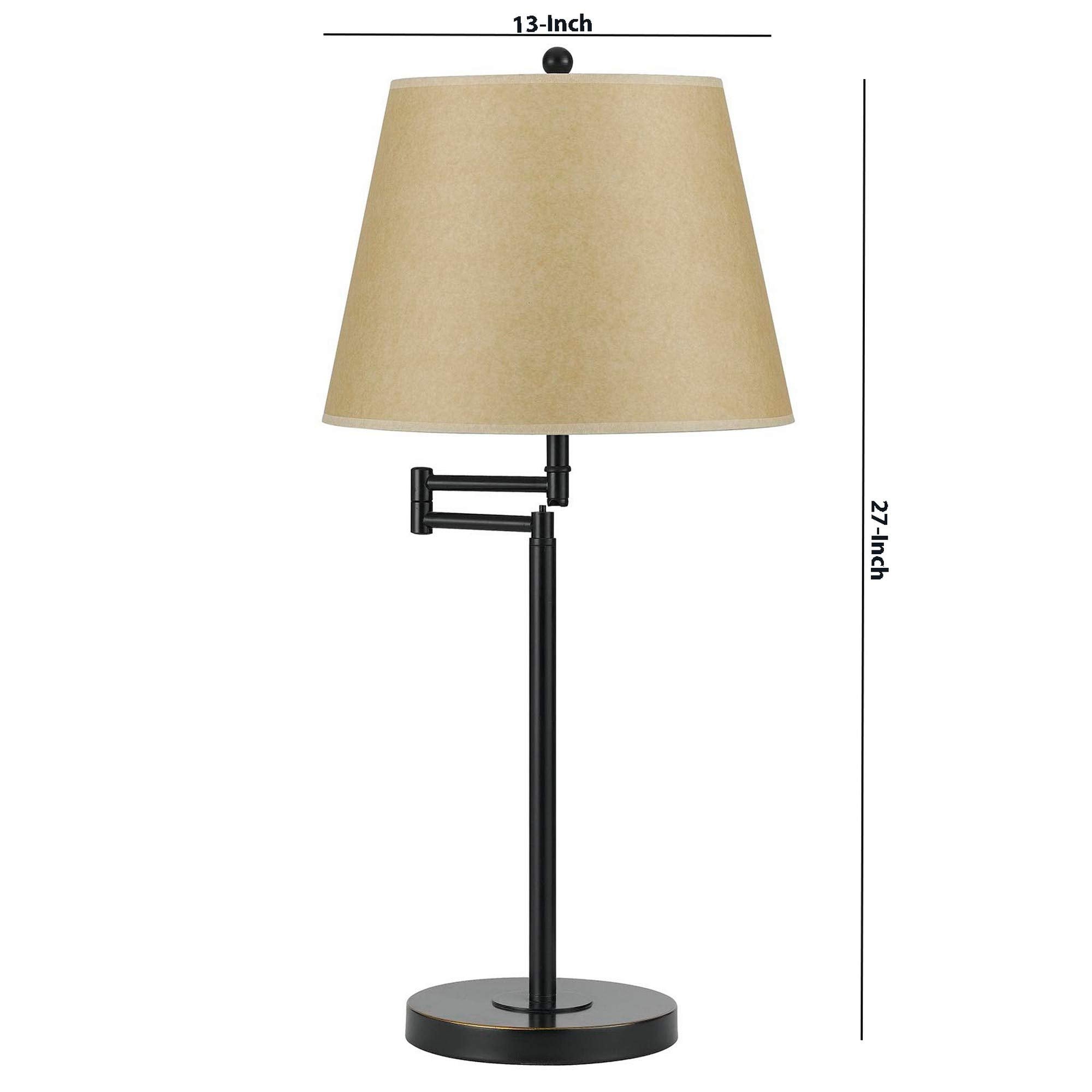 Benjara Bm225114 Metal Round 3 Way 27&quot; Table Lamp With Spider Type Shade, Bronze And Brown