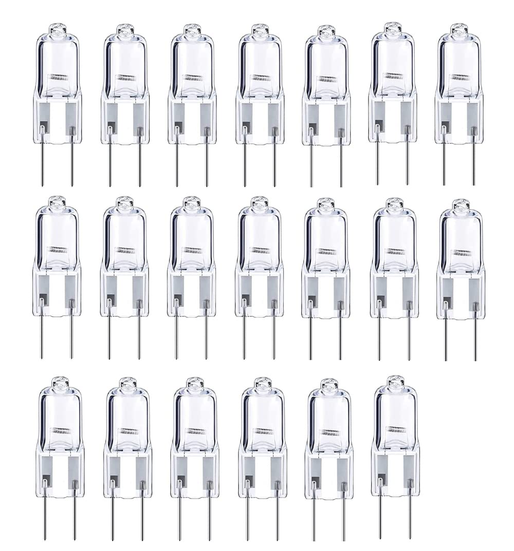 Gy6.35 Light Bulbs, 12V 50W Crystal Clear Halogen Bulb 2 Pin, T4 Jc Bi-Pin Base G6.35 Capsule Bulb, Dimmable, 2700K Warm White,