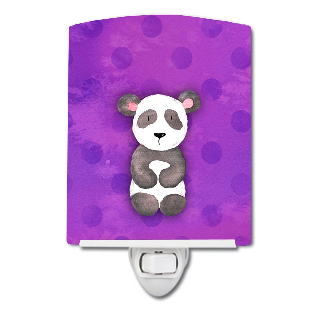Carolines Treasures BB7375CNL Polkadot Panda Bear Watercolor Ceramic Night Light Compact, ULCertified, Ideal for Bedroom, Bath