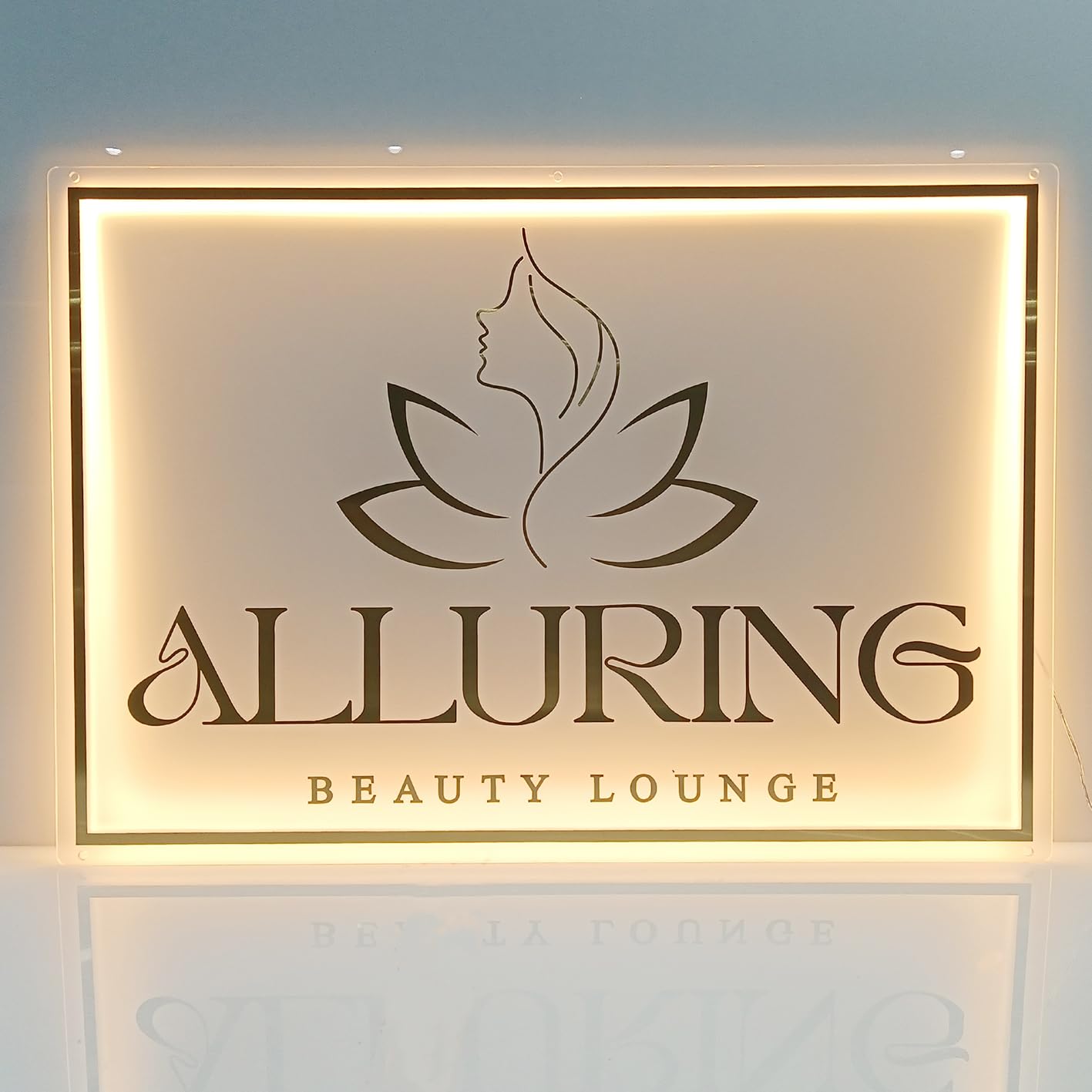 JEMESI Custom Logo Neon Sign, 12in Backlit Metal Business Wall Decor, 11 Colors, Personalized Illuminated Floating Logo for Offices & Salons