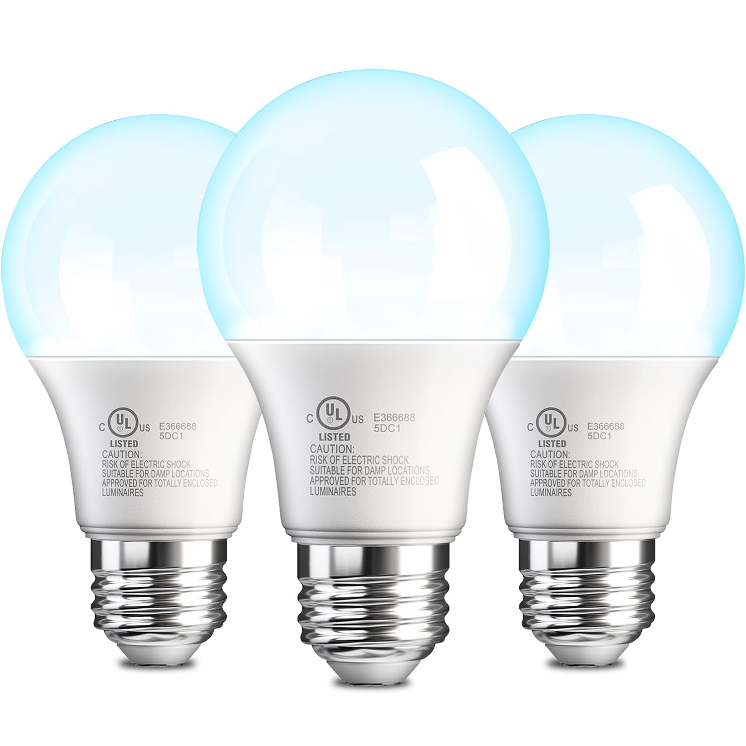 Tjoy A19 Led Light Bulbs, 60 Watt Equivalent Led Bulb, Efficient 9W, Daylight 5000K, E26 Standard Base, Bright White Lightbulb, 