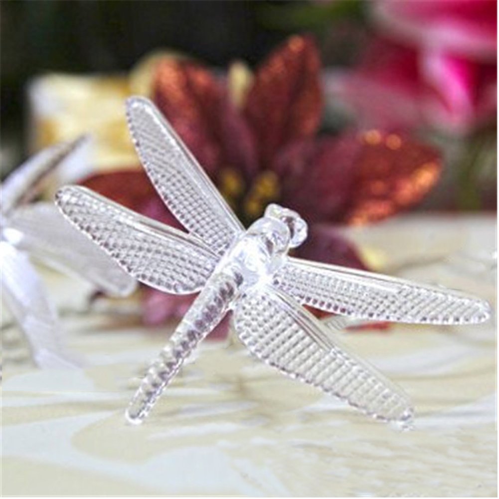SEMILITS Solar String Light, 22Ft, 30 Crystal Dragonfly LEDs, Waterproof, Blue, Outdoor Fairy Lights for Patios, Homes, Gardens
