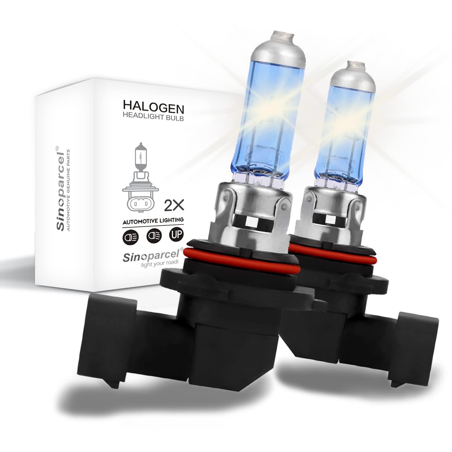 Sinoparcel 9006/Hb4 Halogen Low Beam Headlight Or Fog Light Bulb,150% More Brightness Replacement For Standard 55W Bulb,Pack Of 
