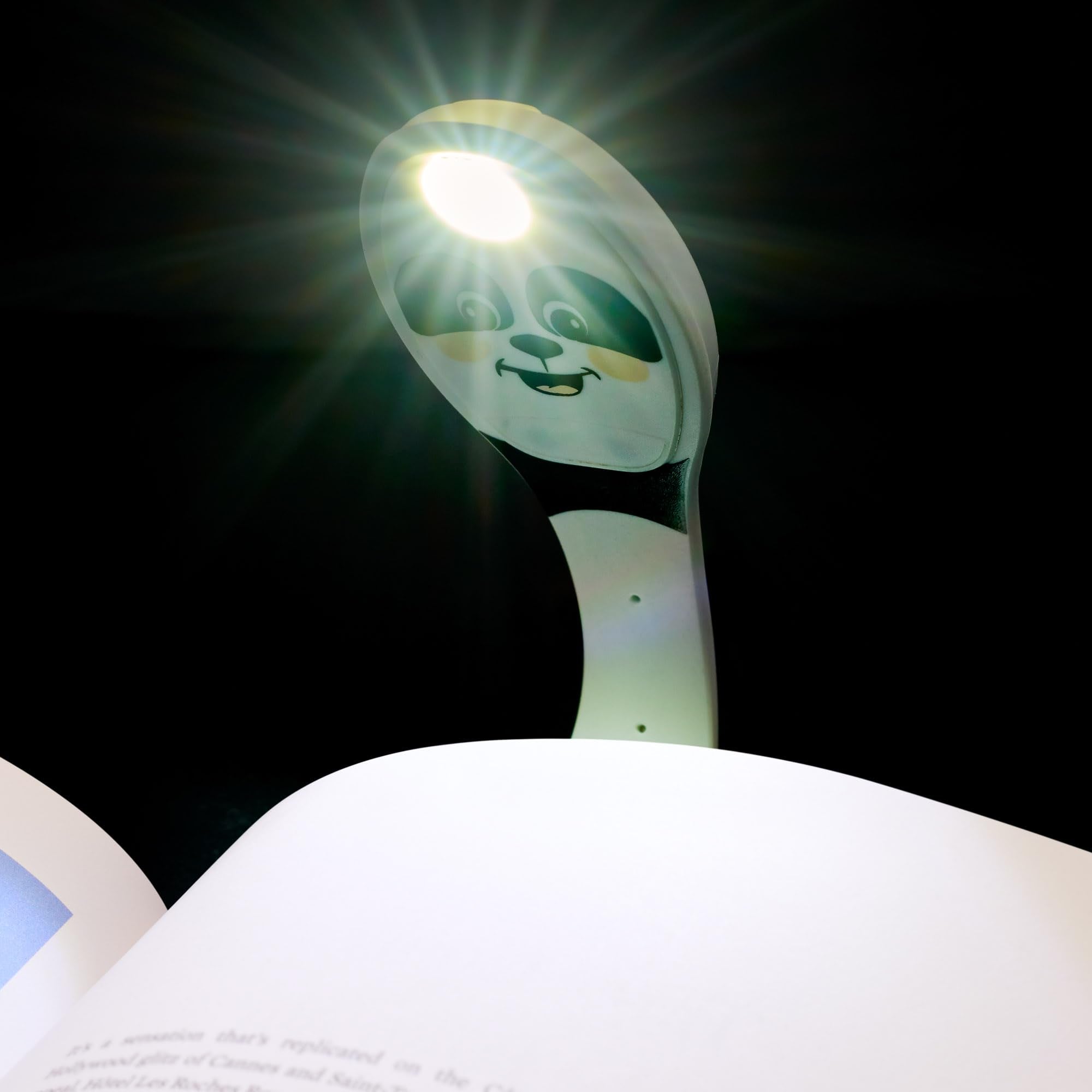 Gifts for Readers & Writers Bookmark Reading Light - 2in1 Clip On, Battery Operated, Panda Color, Model 4947, Flexible 8 Lumen LED
