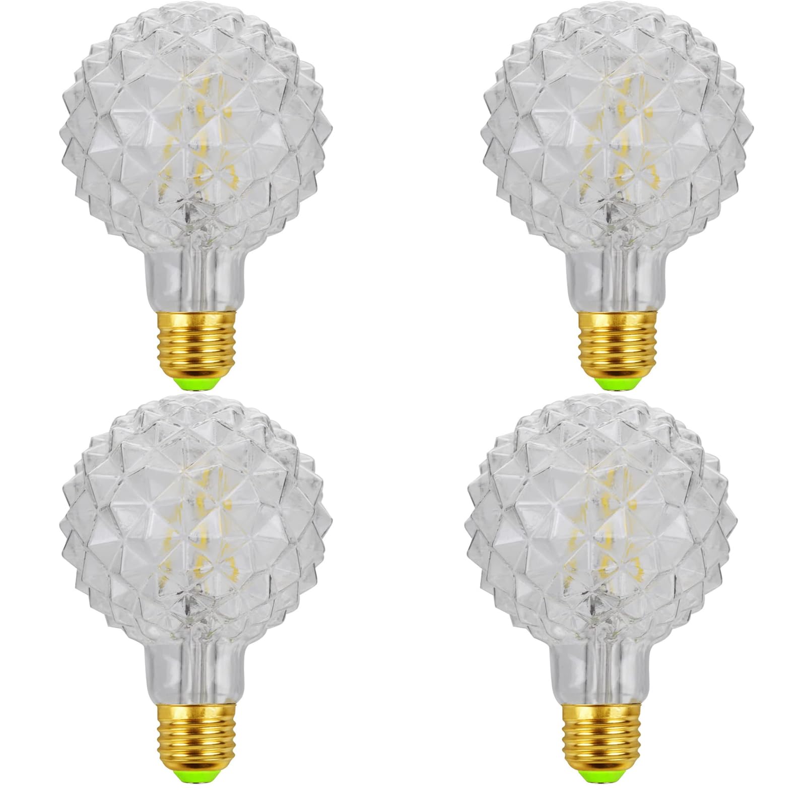 Lxcom Lighting G95 Pineapple Decorative Edison Light Bulbs 4W Globe Vintage Nostalgic Led Edison Light Bulb 40W Equivalent Neutr