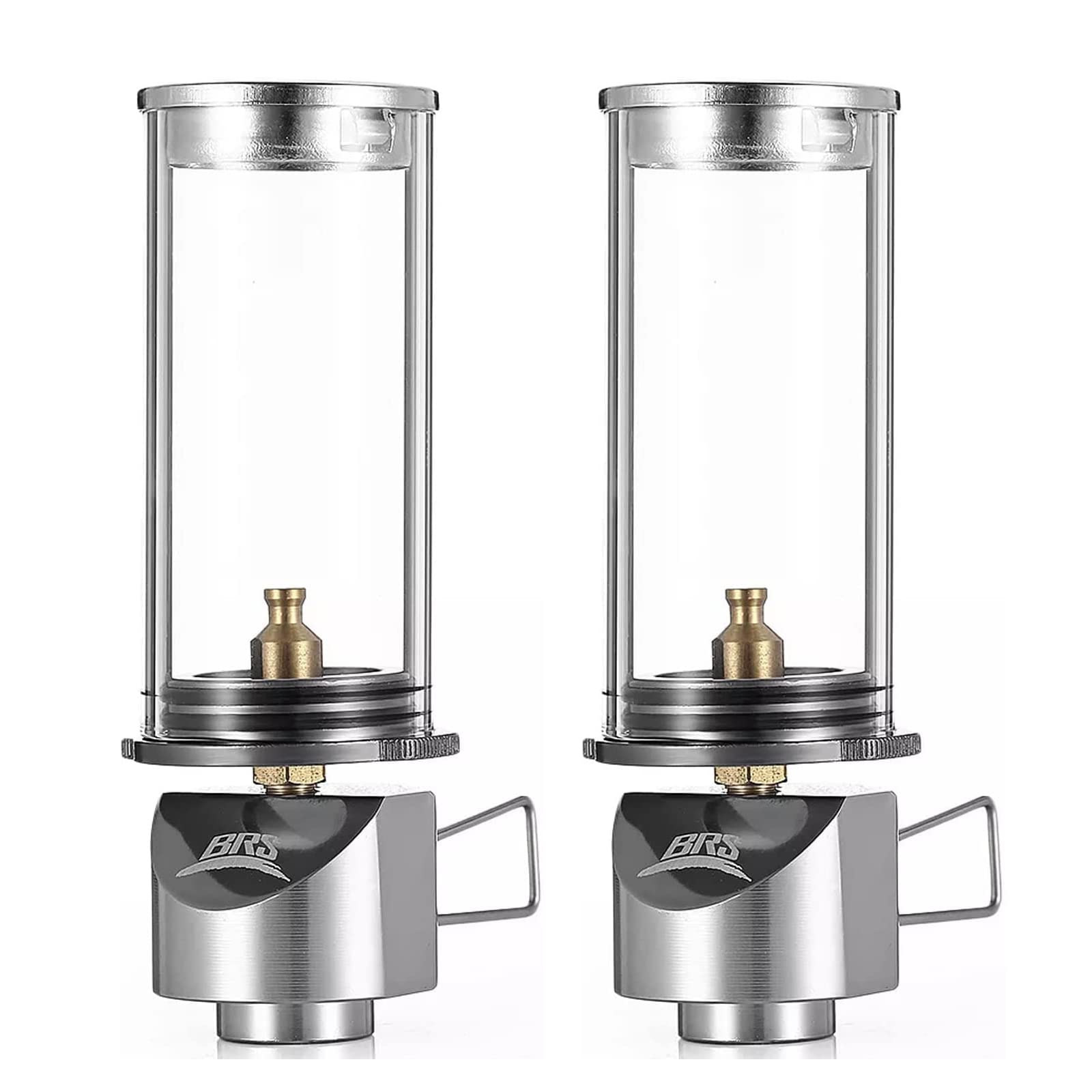BRS Camping Outdoor Portable Wickless Gas Windproof Lighting Lantern Dreamlike Candle Lamp (2 Pcs)