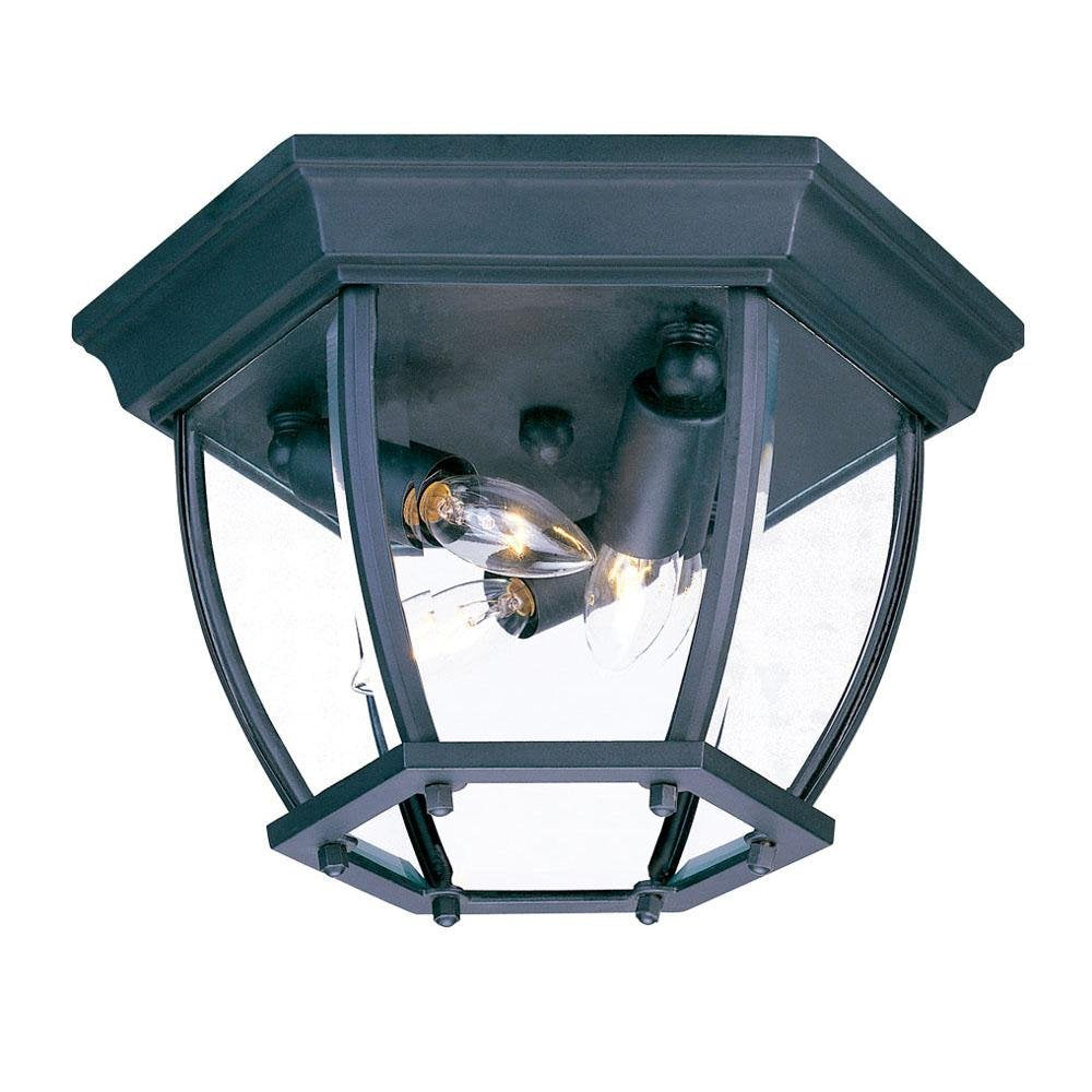 Acclaim Lighting 3-Light Matte Black Flush Mount Outdoor Ceiling Light Fixture