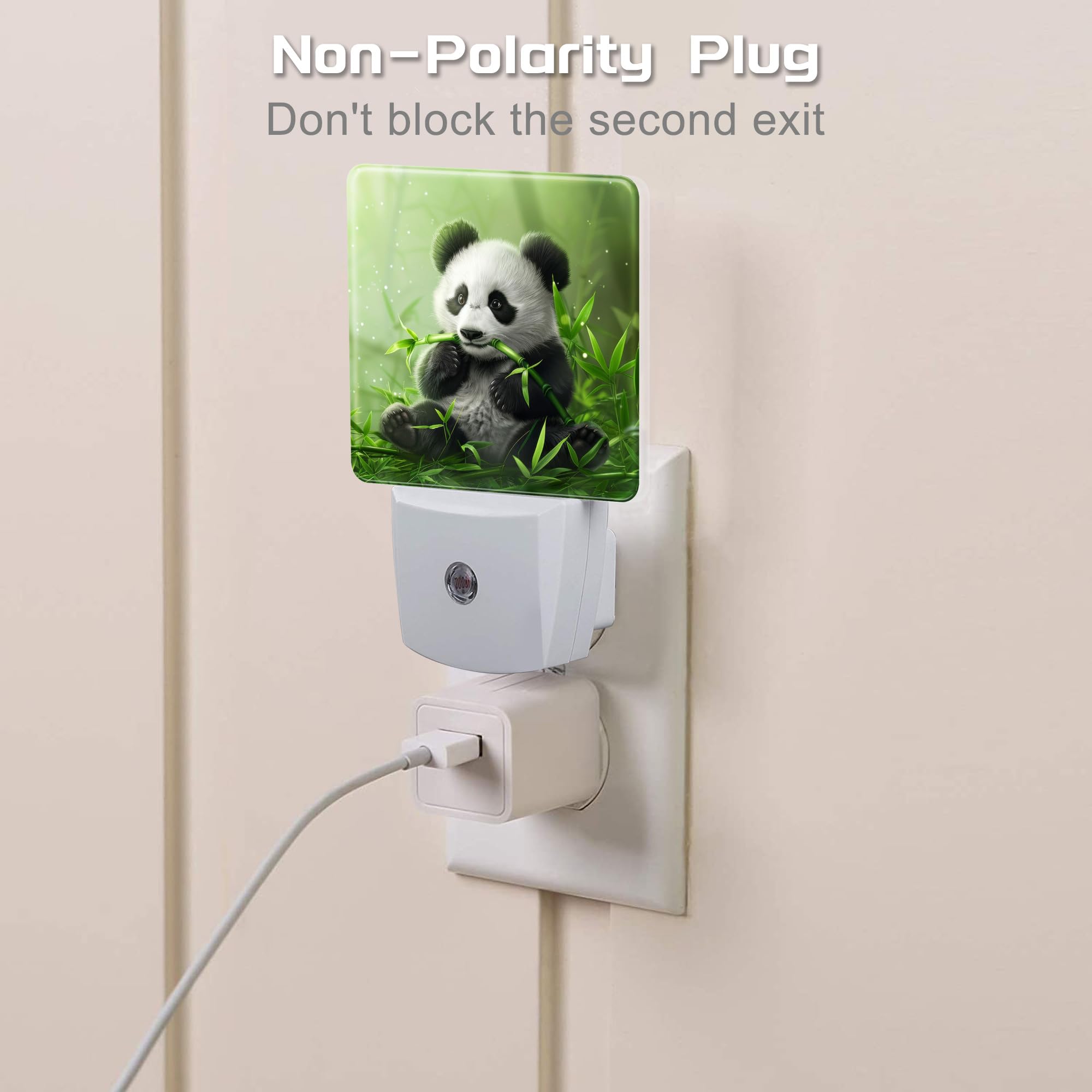 sndheke Panda Night Light, 0.5W Energy Saving, Plug-in Dusk to Dawn, Kids Home Decor, Model SBD04, Color8