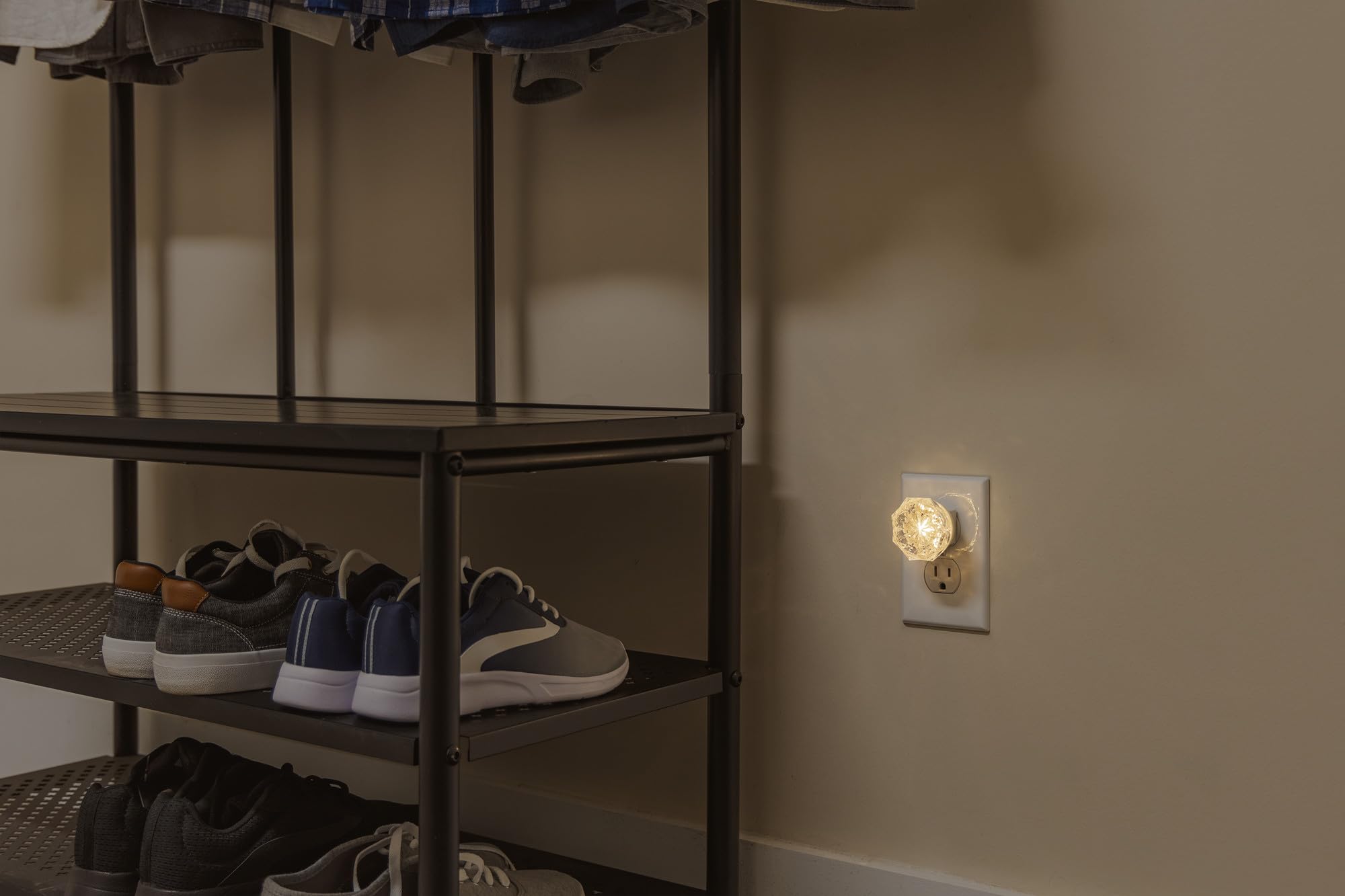 GE Jewel LED Night Light, Plug-in, Warm White, 4 Pack, UL-Certified, Energy Efficient, Ideal for Bedroom, Bathroom, Nursery, Model 85094