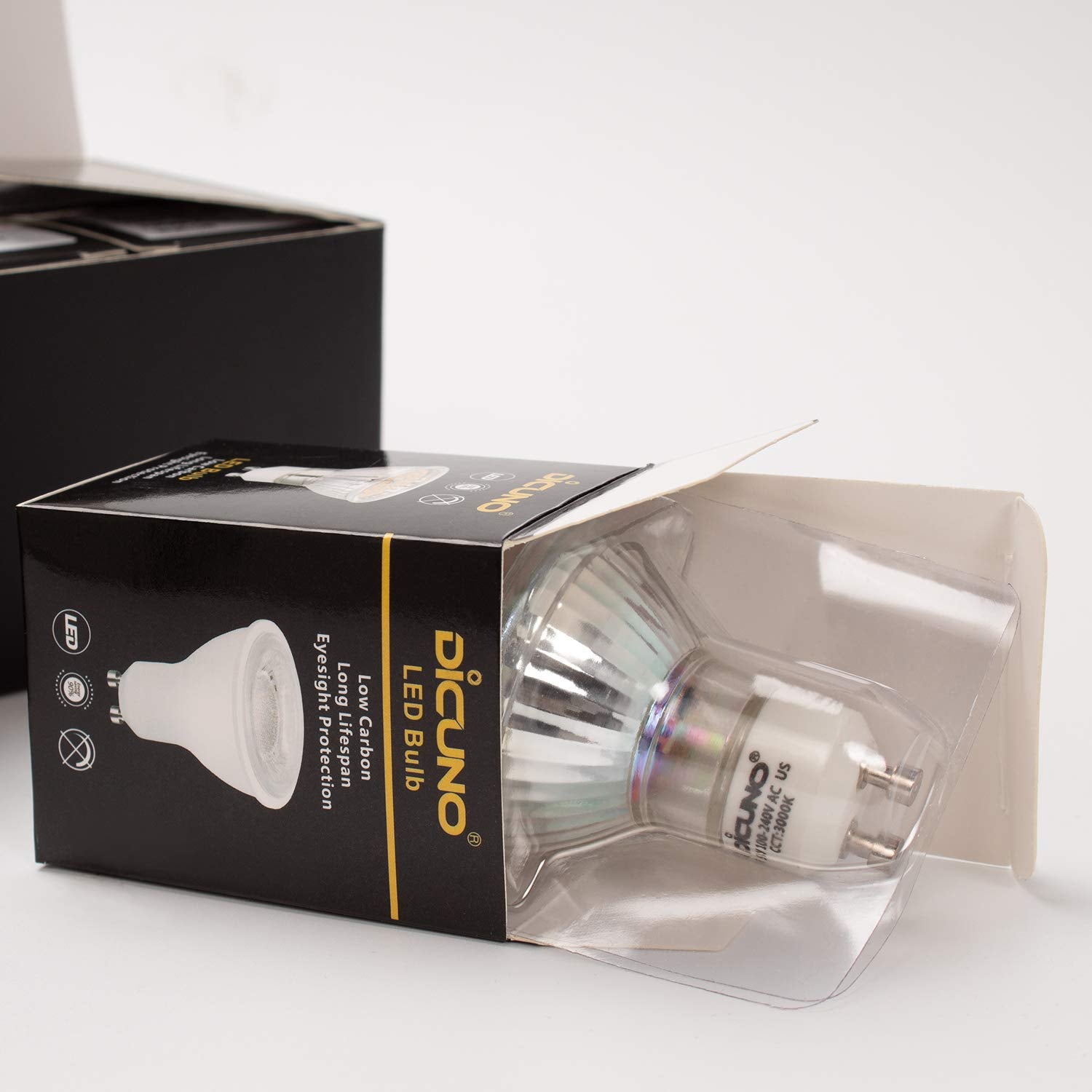 Dicuno Gu10 Led Bulbs 5W Daylight White 6000K, 500Lm, 120° Beam Angle, Non-Dimmable, 6-Pack, Mr16 Equivalent