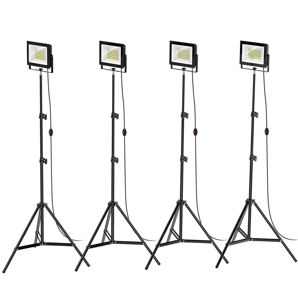 LIVOWALNY 11000 lm LED Work Lights with Stand Pack of 4, 110W Adjustab ...